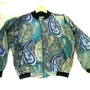 NWOT GOOUCH Bomber Jacket Mens Pop Art 90' Paisley